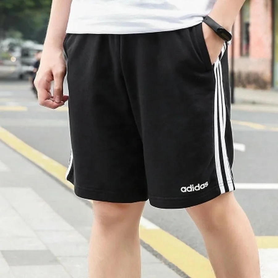 Adidas Black Three Stripe Athletic Shorts Shorts