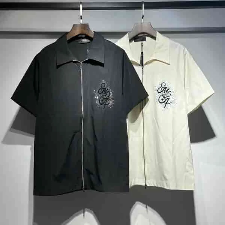 Amiri Black, White Embroidered Chest Monogram Shirt