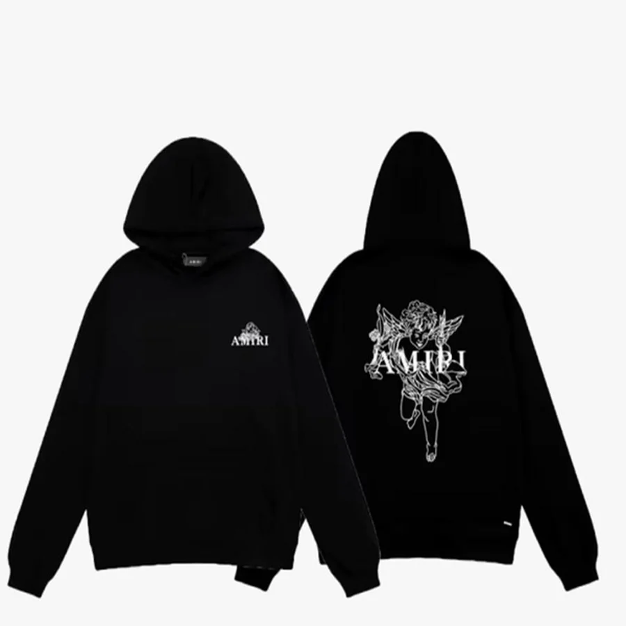 Black Triple Cobra Graphic Print Hoodie — Black