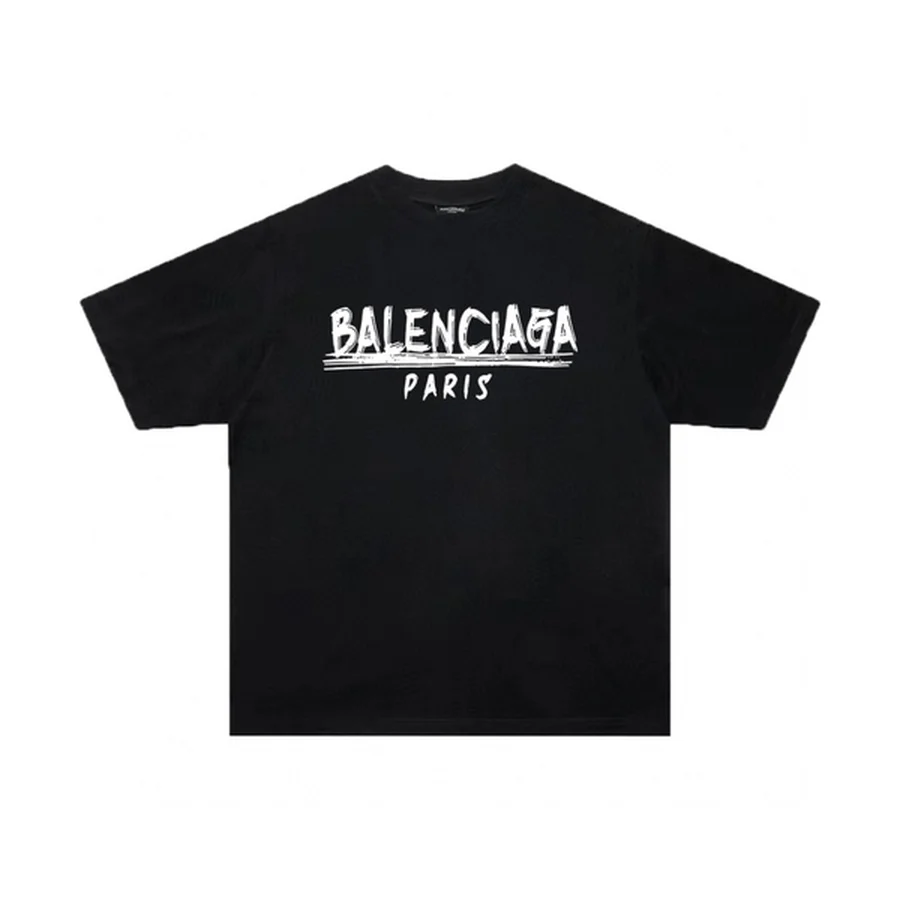 Black Arched Varsity Text 01 T-Shirt — Black