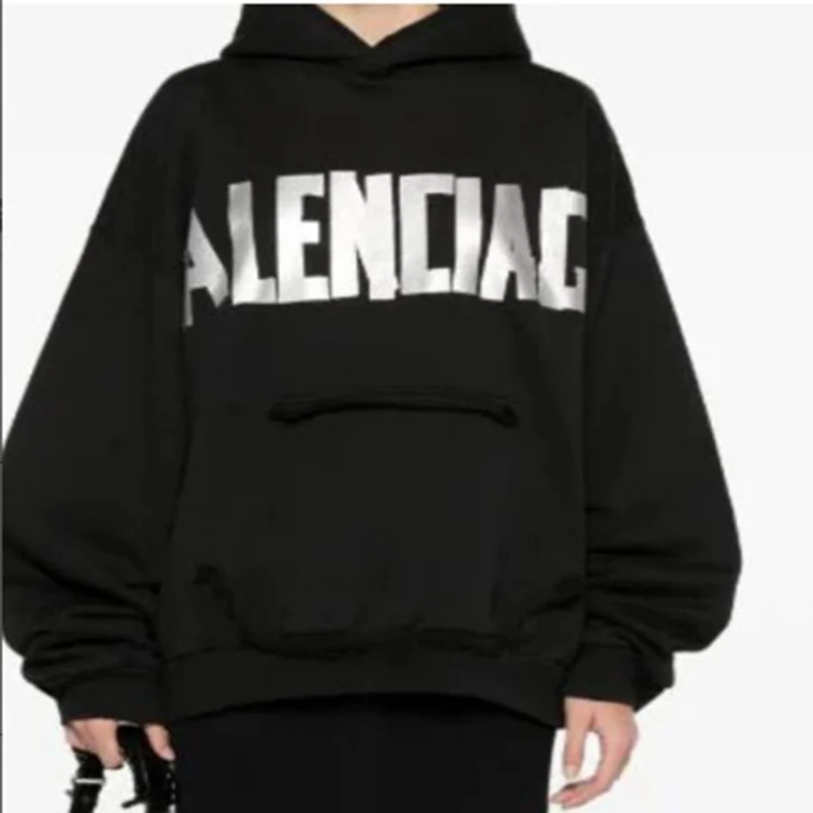Faded Black Distressed Logo Hoodie Hoodie — Black