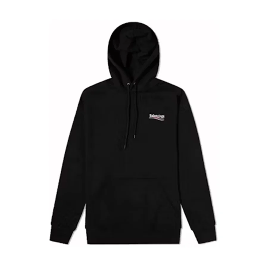 Faded Black Distressed Logo Hoodie Hoodie — Black