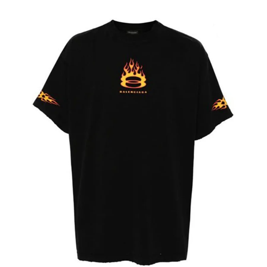 Black Arched Varsity Text 01 T-Shirt — Black