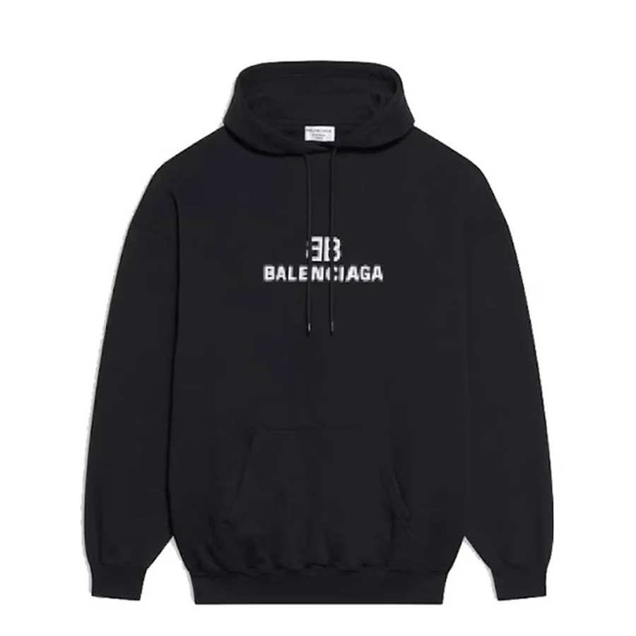 Faded Black Distressed Logo Hoodie Hoodie — Black