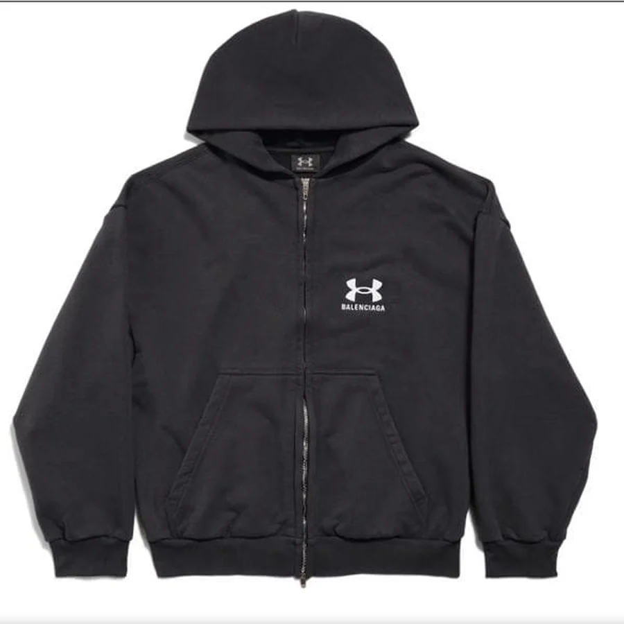 Faded Black Distressed Logo Hoodie Hoodie — Black