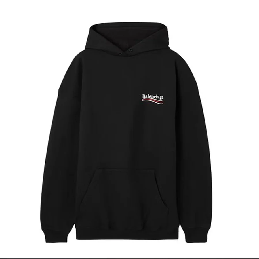 Faded Black Distressed Logo Hoodie Hoodie — Black