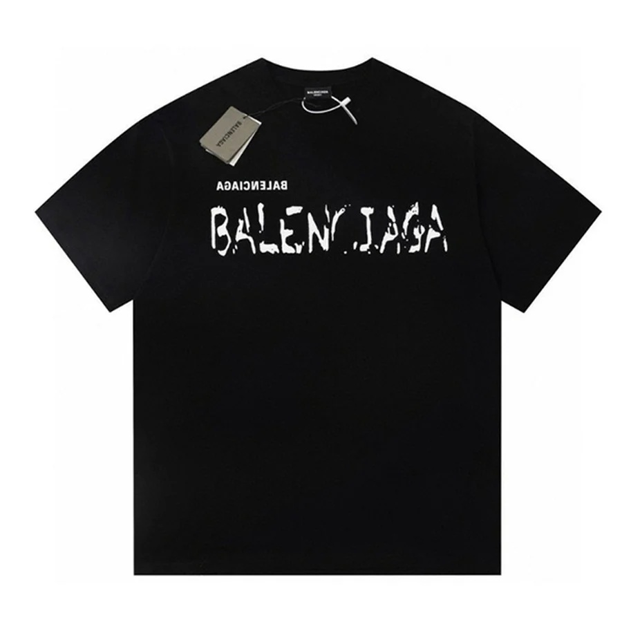 Black Arched Varsity Text 01 T-Shirt — Black