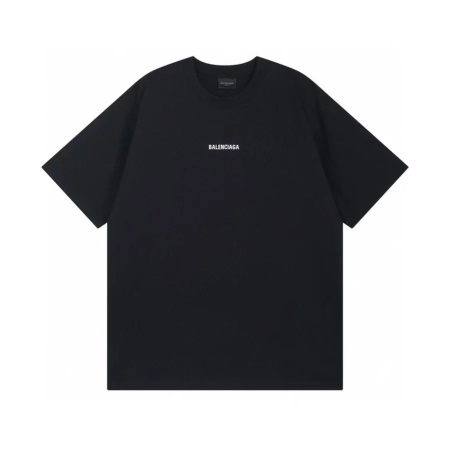 Black Arched Varsity Text 01 T-Shirt — Black
