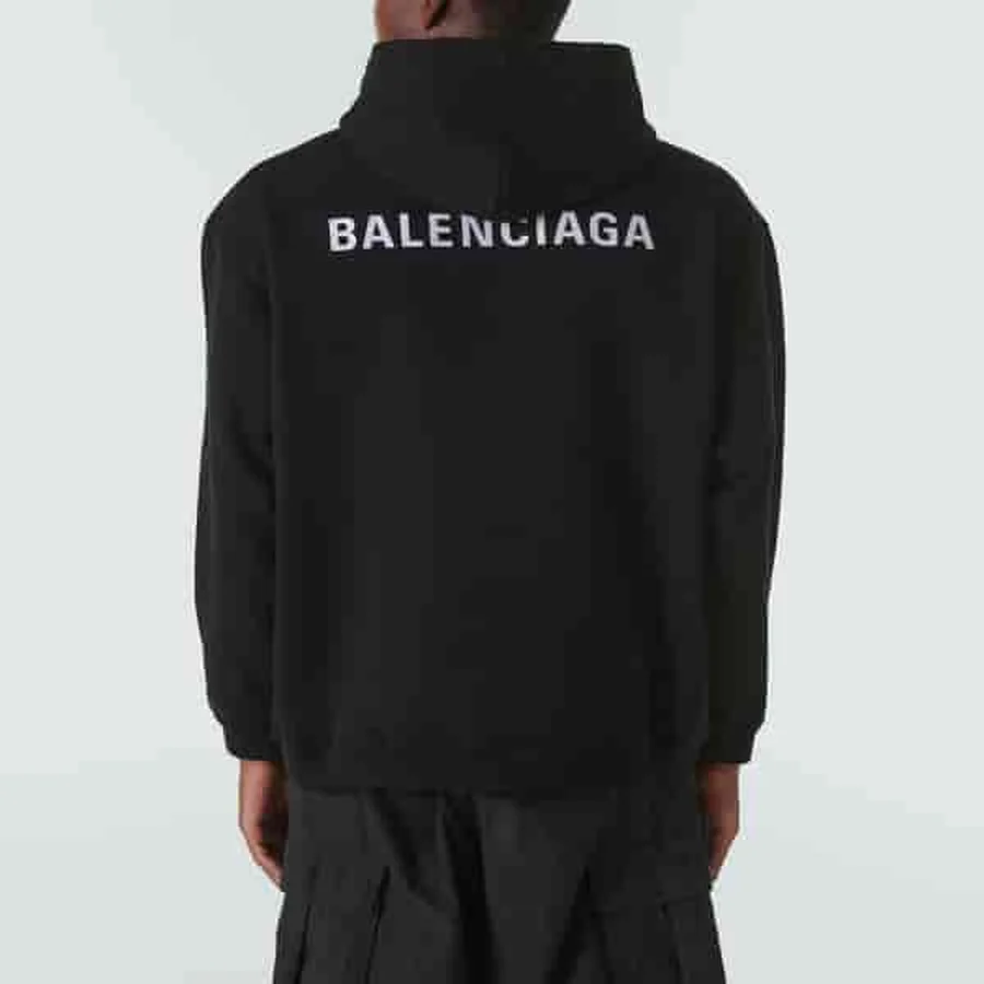 Faded Black Distressed Logo Hoodie Hoodie — Black