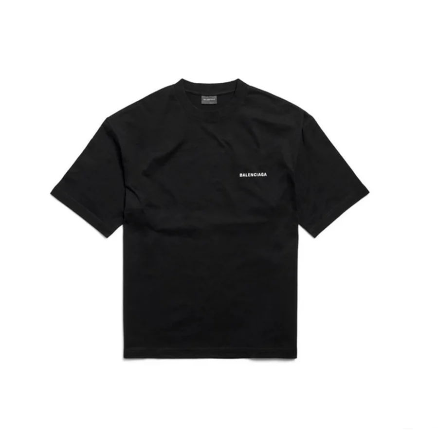 Black Arched Varsity Text 01 T-Shirt — Black