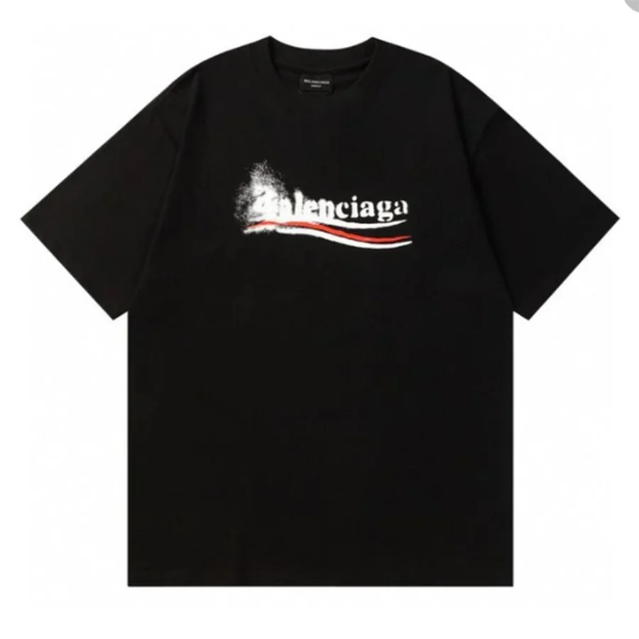 Black Arched Varsity Text 01 T-Shirt — Black