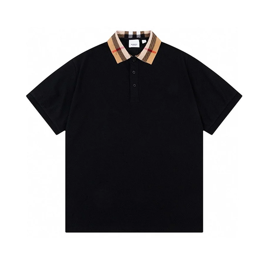 Black Tipped Collar With Logo Polo — Black