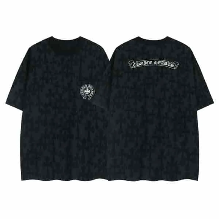 Grey Gothic Cross Graphic T-Shirt — Black