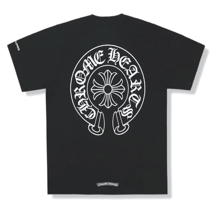 Grey Gothic Cross Graphic T-Shirt — Black