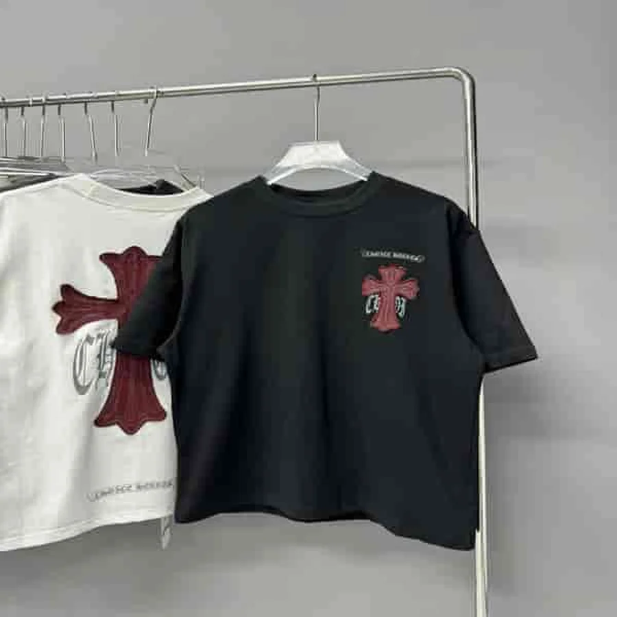 Grey Gothic Cross Graphic T-Shirt — Black
