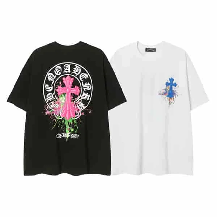 Grey Gothic Cross Graphic T-Shirt — Black