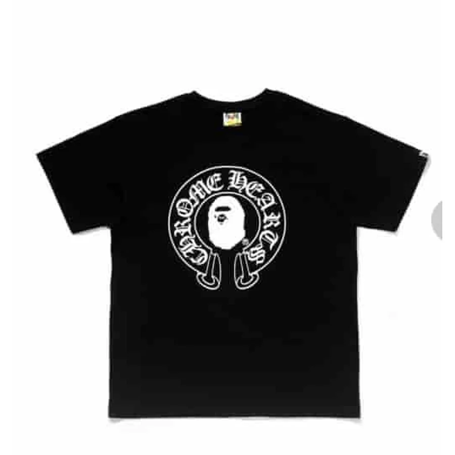 Grey Gothic Cross Graphic T-Shirt — Black