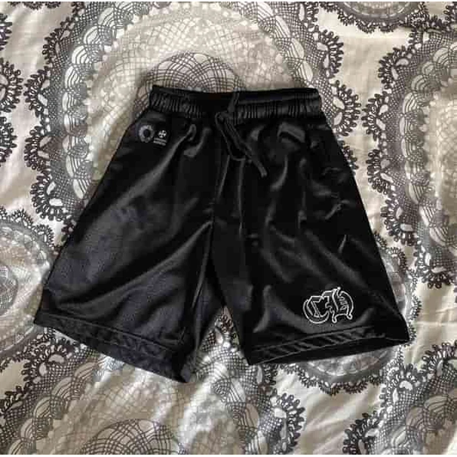 Chrome Hearts Black Gothic Logo On Mesh Shorts Shorts
