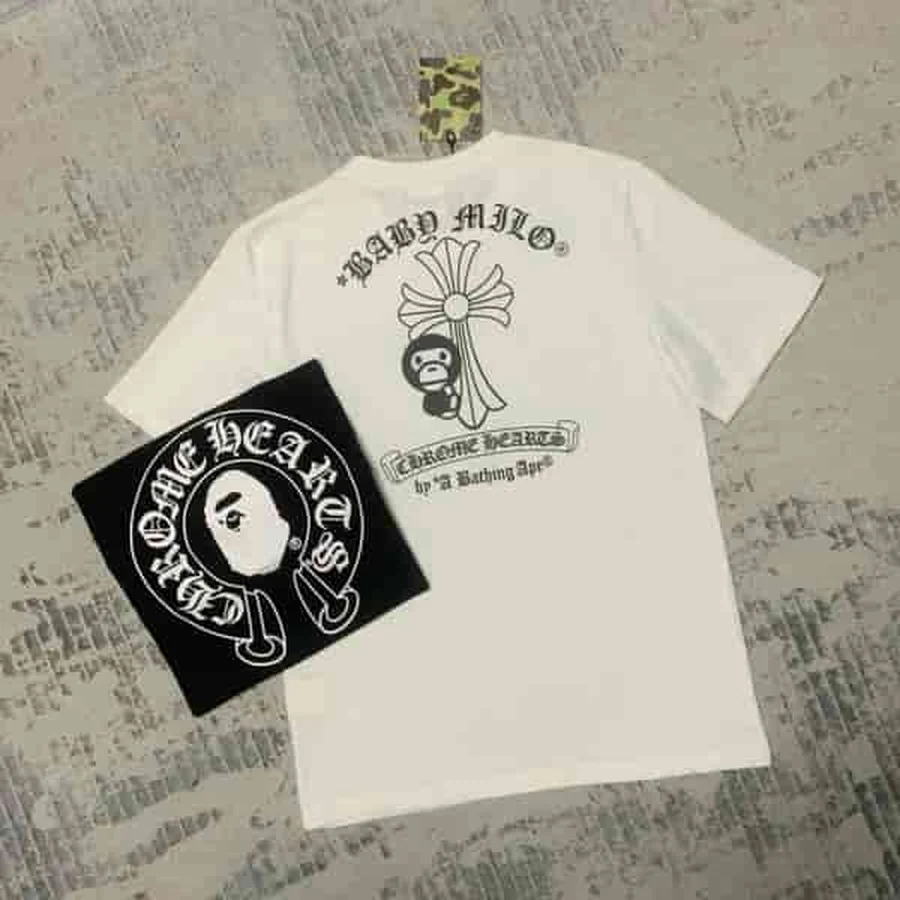 Chrome Hearts White Cross And Monkey Graphic T-Shirt