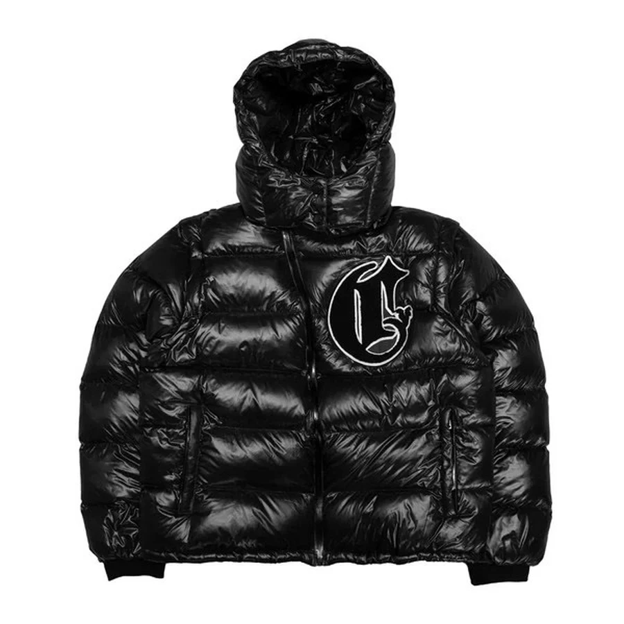 Black Shiny Puffer Jacket Jacket — Black