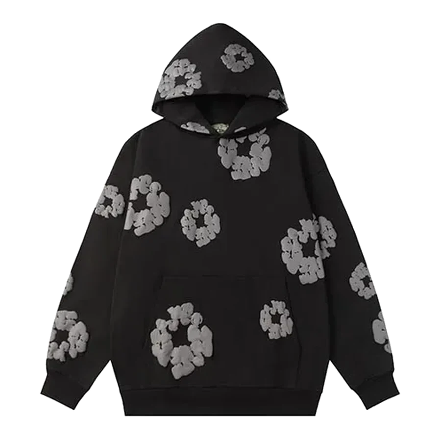 Denim Tears Black Cotton Wreath Hoodie 2