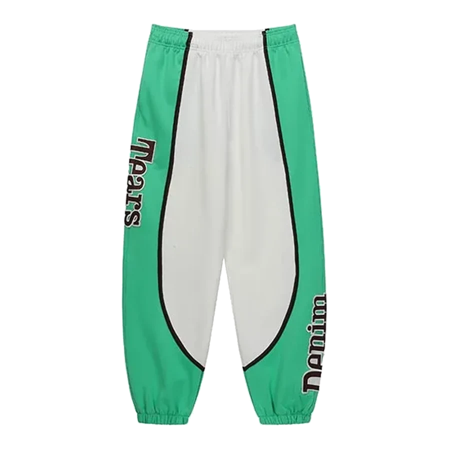 Denim Tears Green and White Colorblock Sweatpants