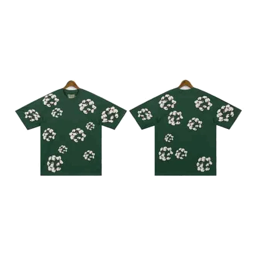 Denim Tears Green Cotton Wreath Print T-Shirt