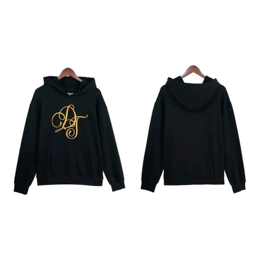 Denim Tears Black Script Logo Cotton Hoodie