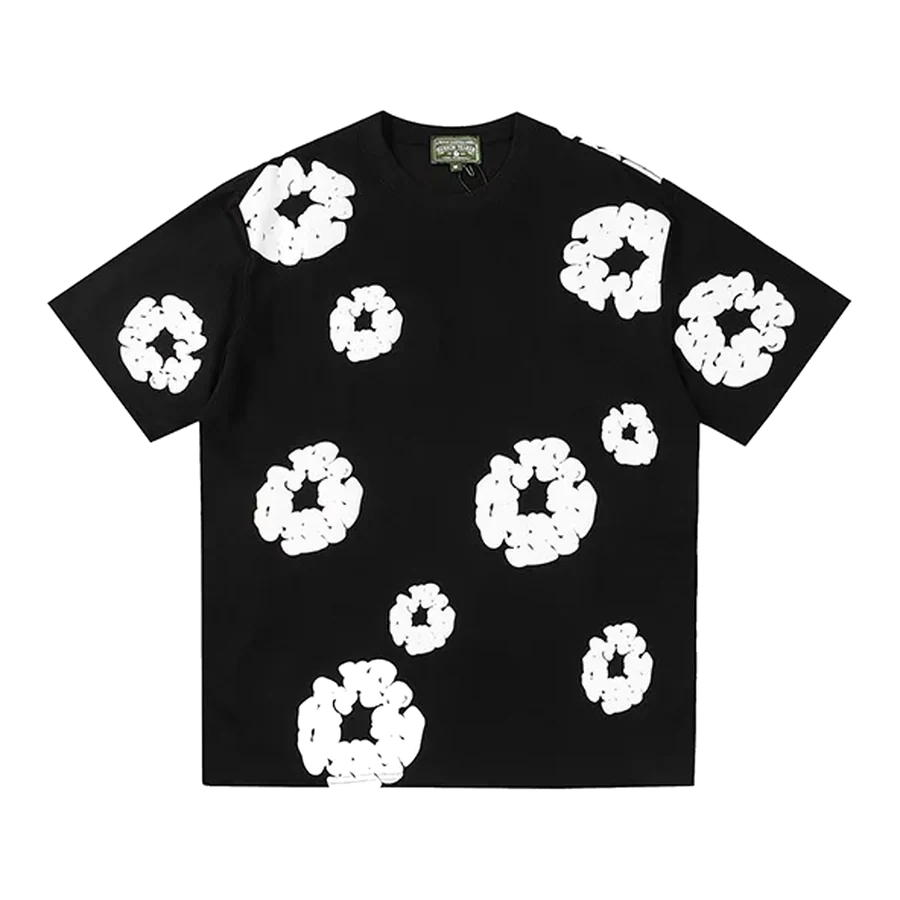 Denim Tears Black Cotton Wreath Graphic Tshirt