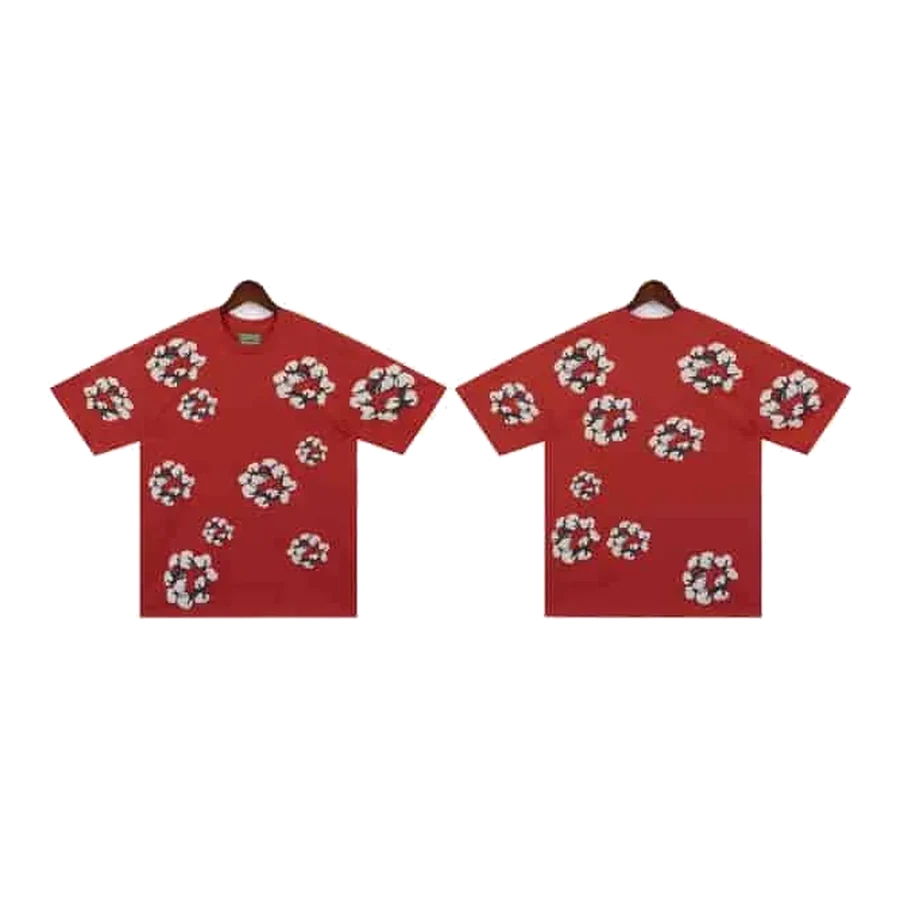 Denim Tears Red Wreath Graphic Cotton T-Shirt