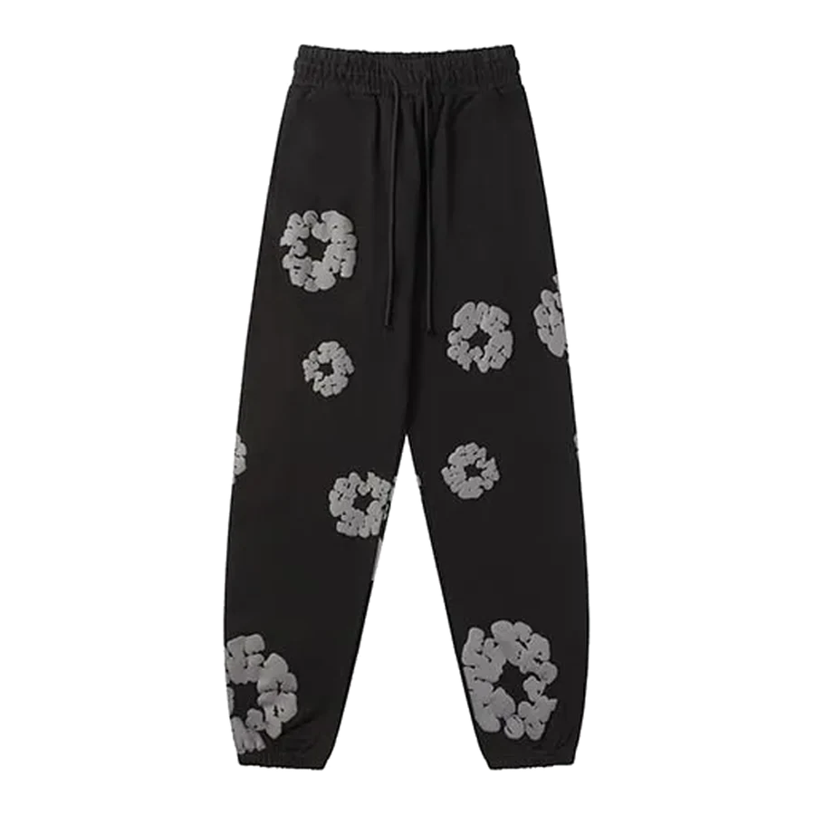 Denim Tears Black Wreath Print Sweatpants