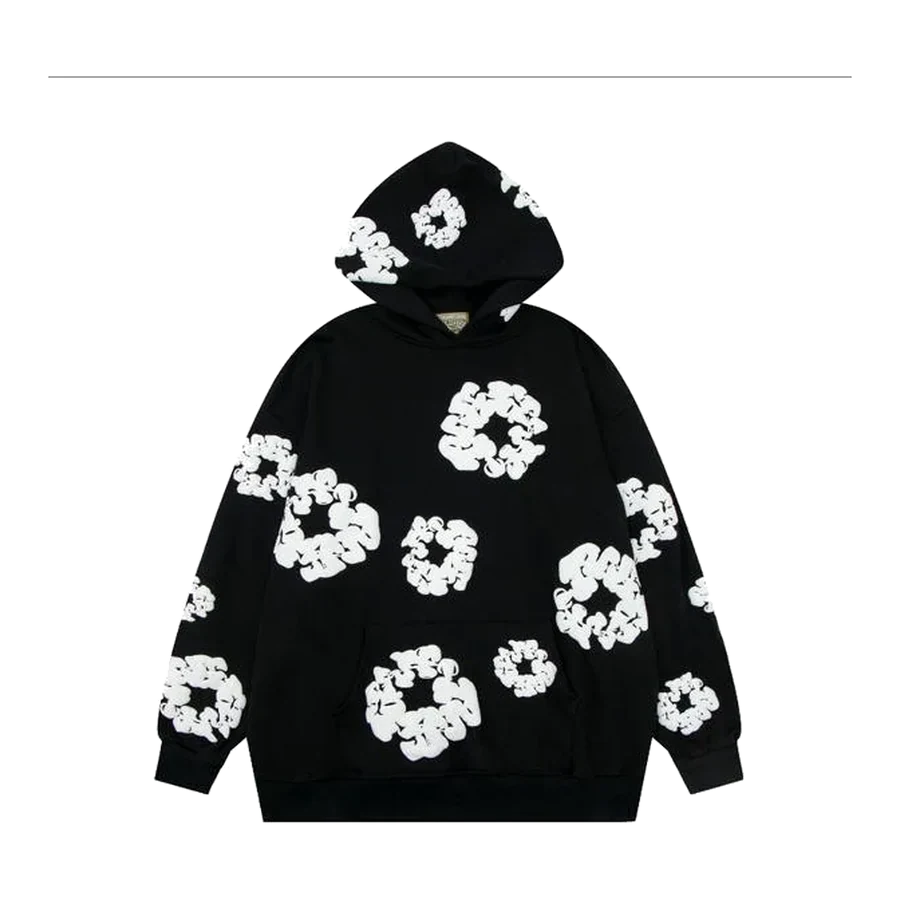 Denim Tears Black Wreath Graphic Print Hoodie