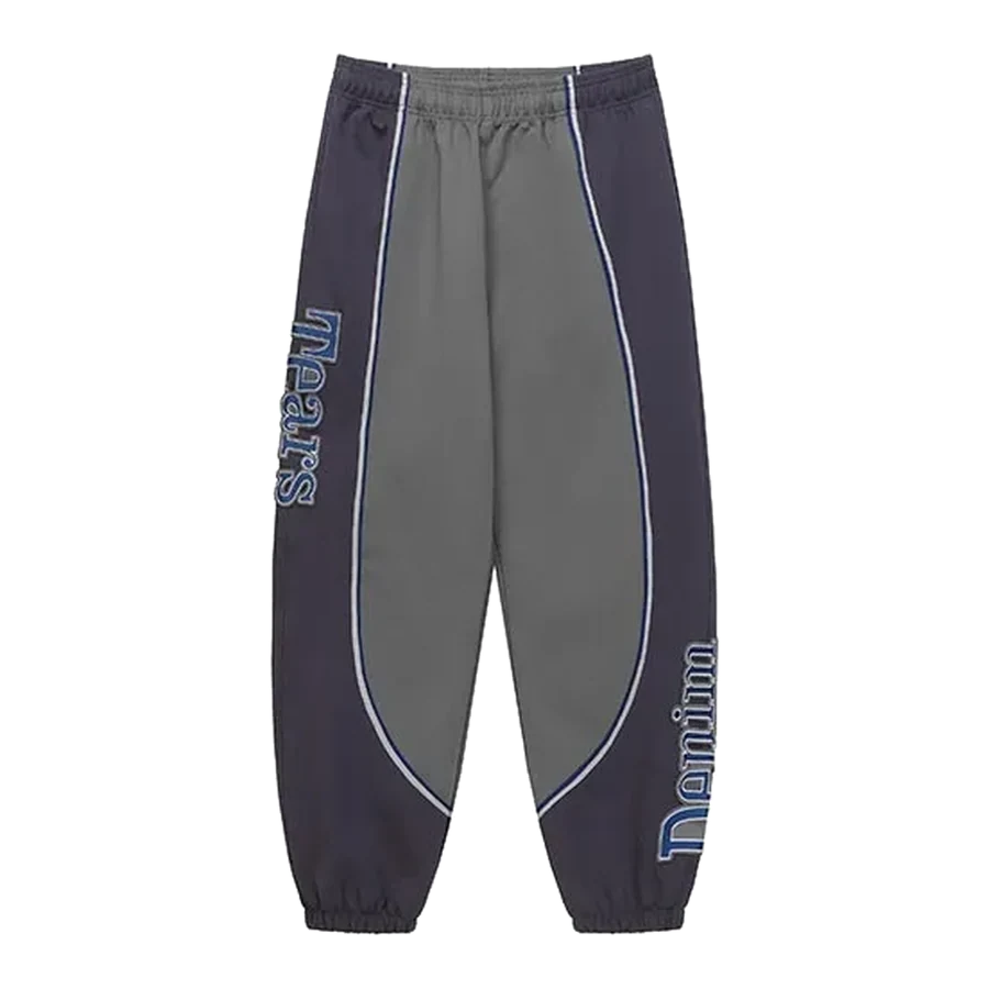 Denim Tears Grey and Navy Paneled Sweatpants
