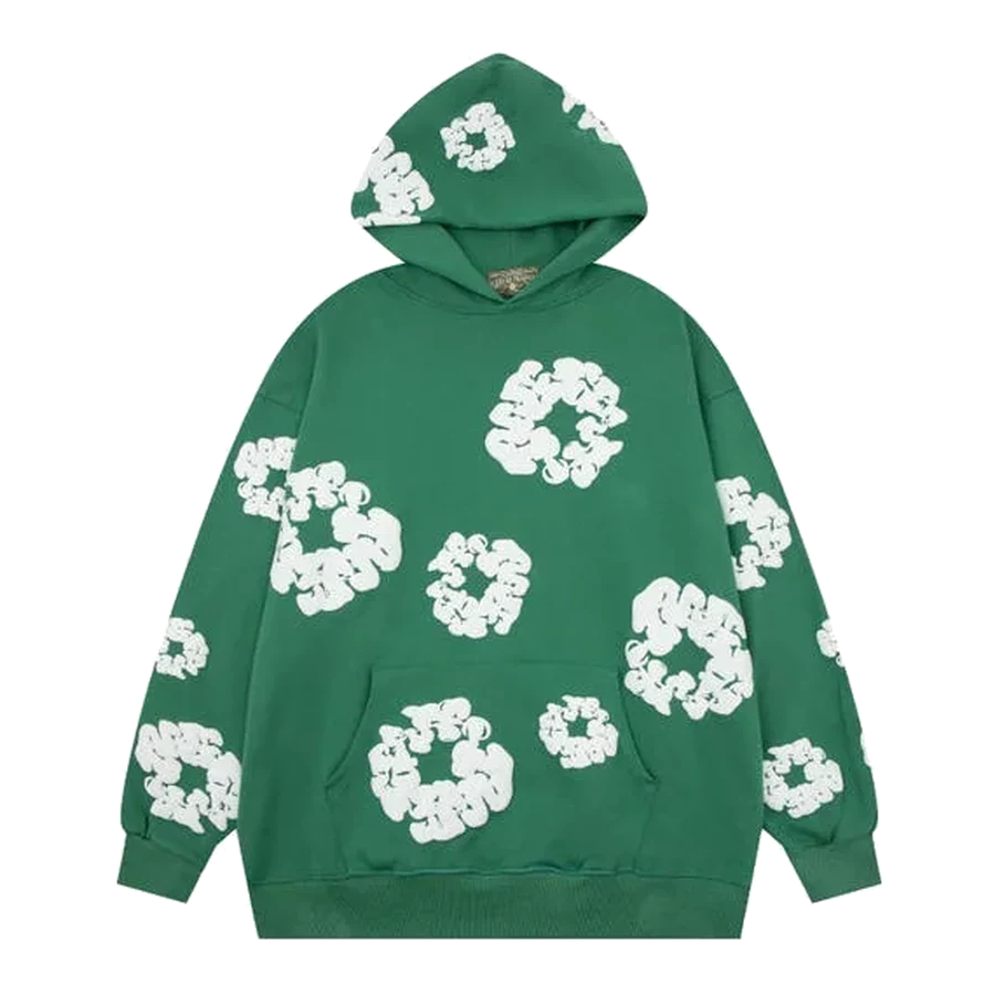 Denim Tears Green Cotton Wreath Graphic Hoodie