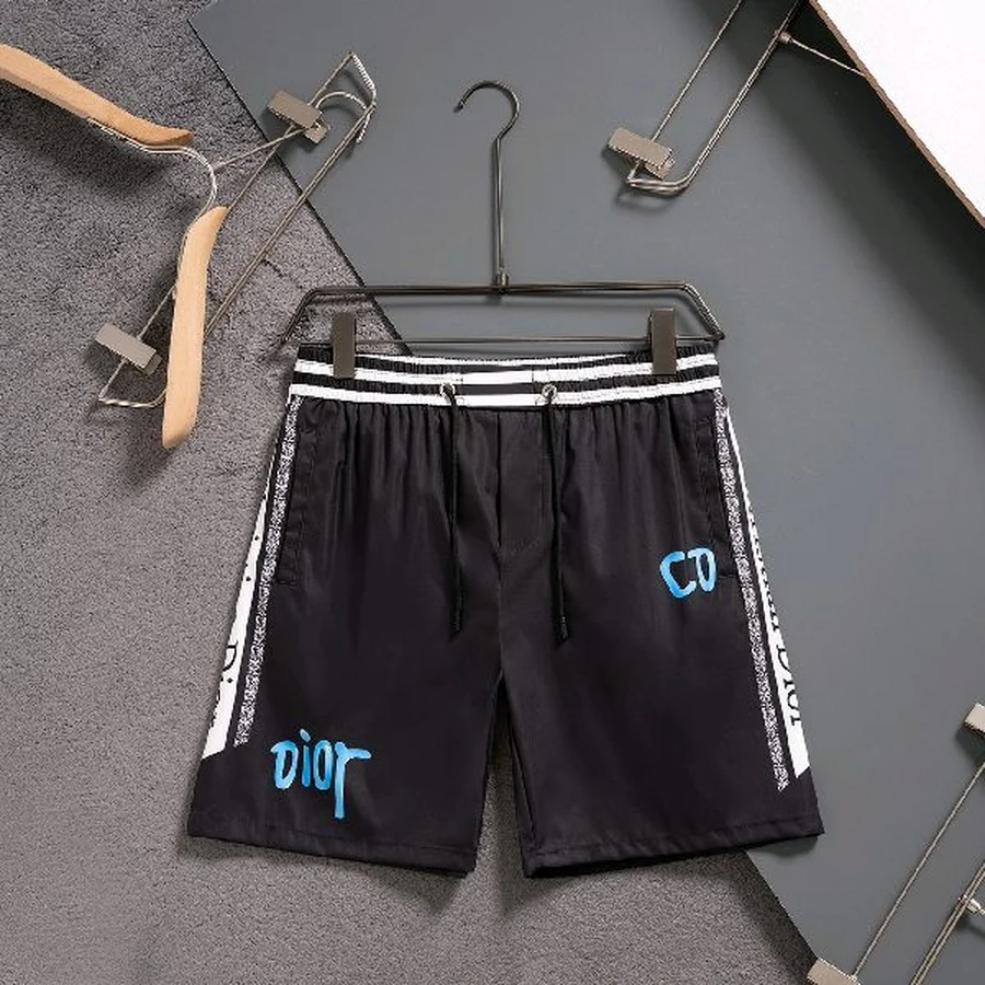 Blue Oblique Monogram Pattern Shorts — Black