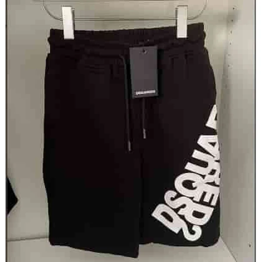 Black Logo Print Sweat Shorts Shorts — Black