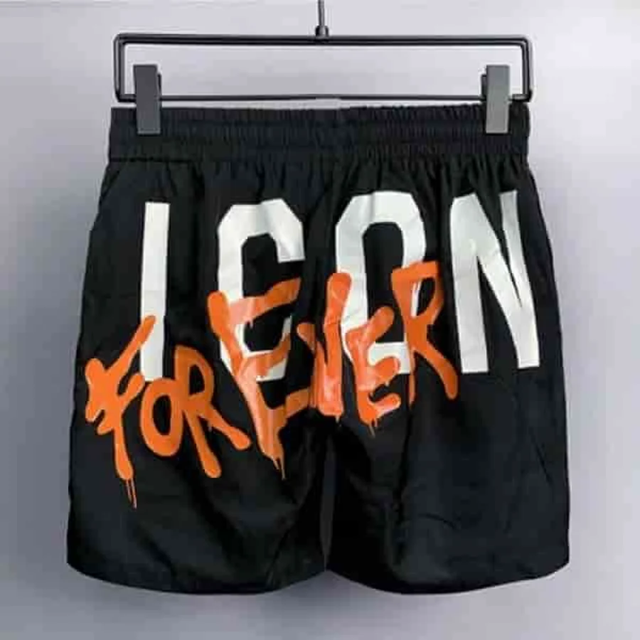 DSQUARED2 Black Large Block Text Graffiti Shorts