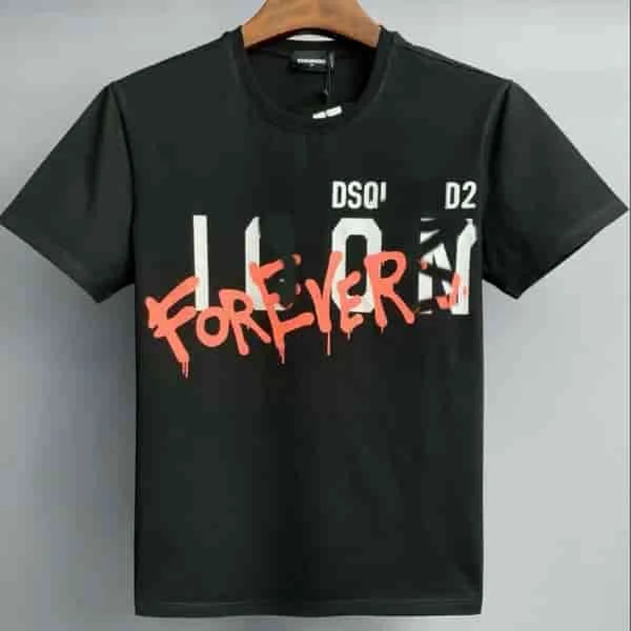 White, Pink Blurred Motion Text Graphic T-Shirt — Black