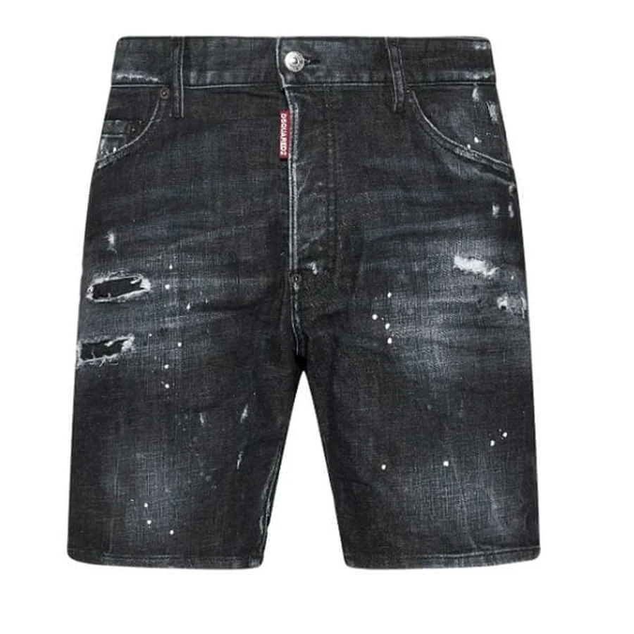 Black Logo Print Sweat Shorts Shorts — Black
