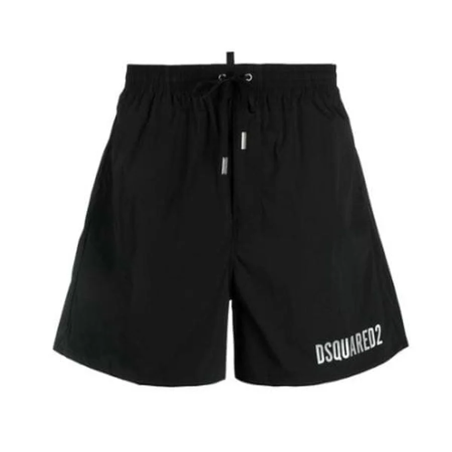 Black Logo Print Sweat Shorts Shorts — Black
