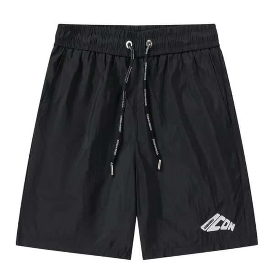 Black Logo Print Sweat Shorts Shorts — Black