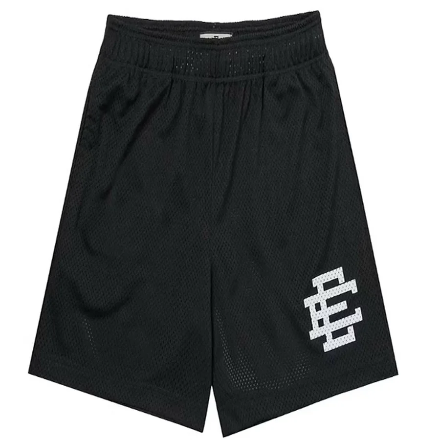 Black Mesh Shorts With Logo Shorts — Black