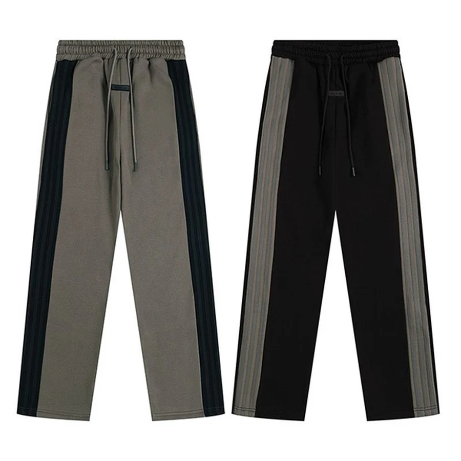 Fear of God Essentials Grey/Black Two-Tone Side Stripe Joggers Sweatpants