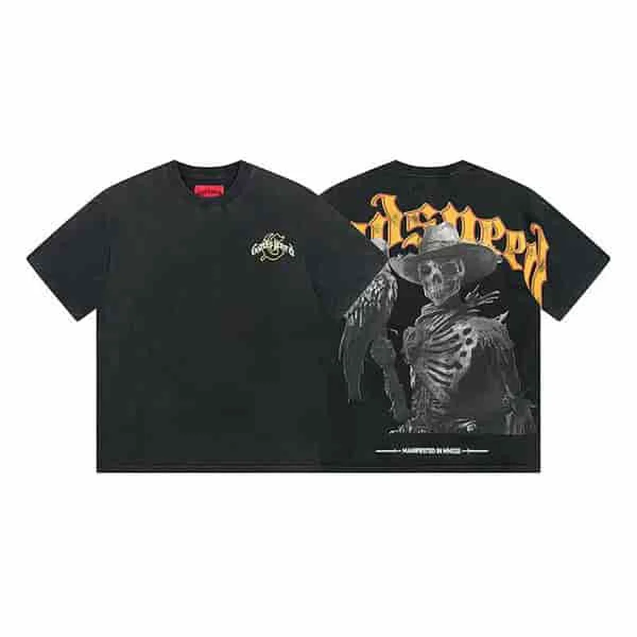 Purple Skull And Car Graphic T-Shirt — Black