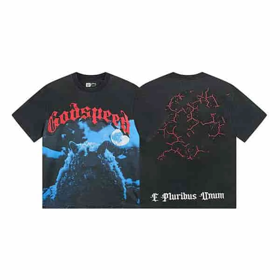 Purple Skull And Car Graphic T-Shirt — Black