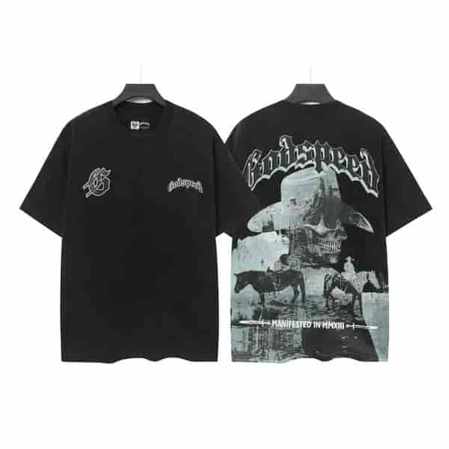 Purple Skull And Car Graphic T-Shirt — Black
