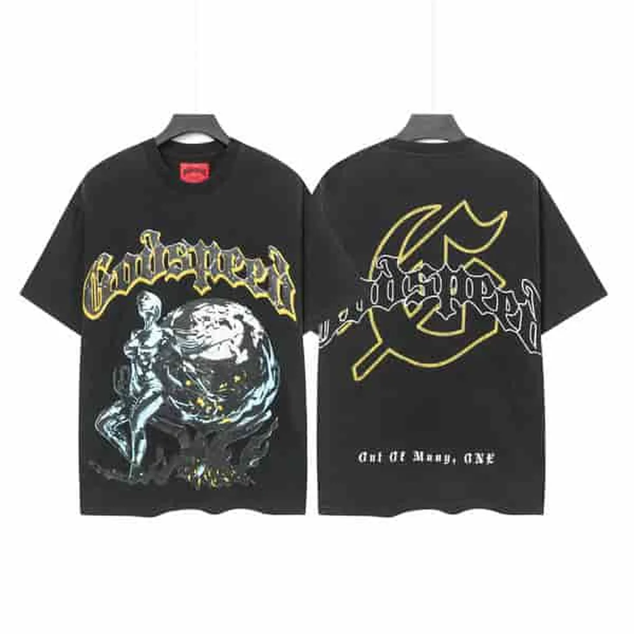 Purple Skull And Car Graphic T-Shirt — Black