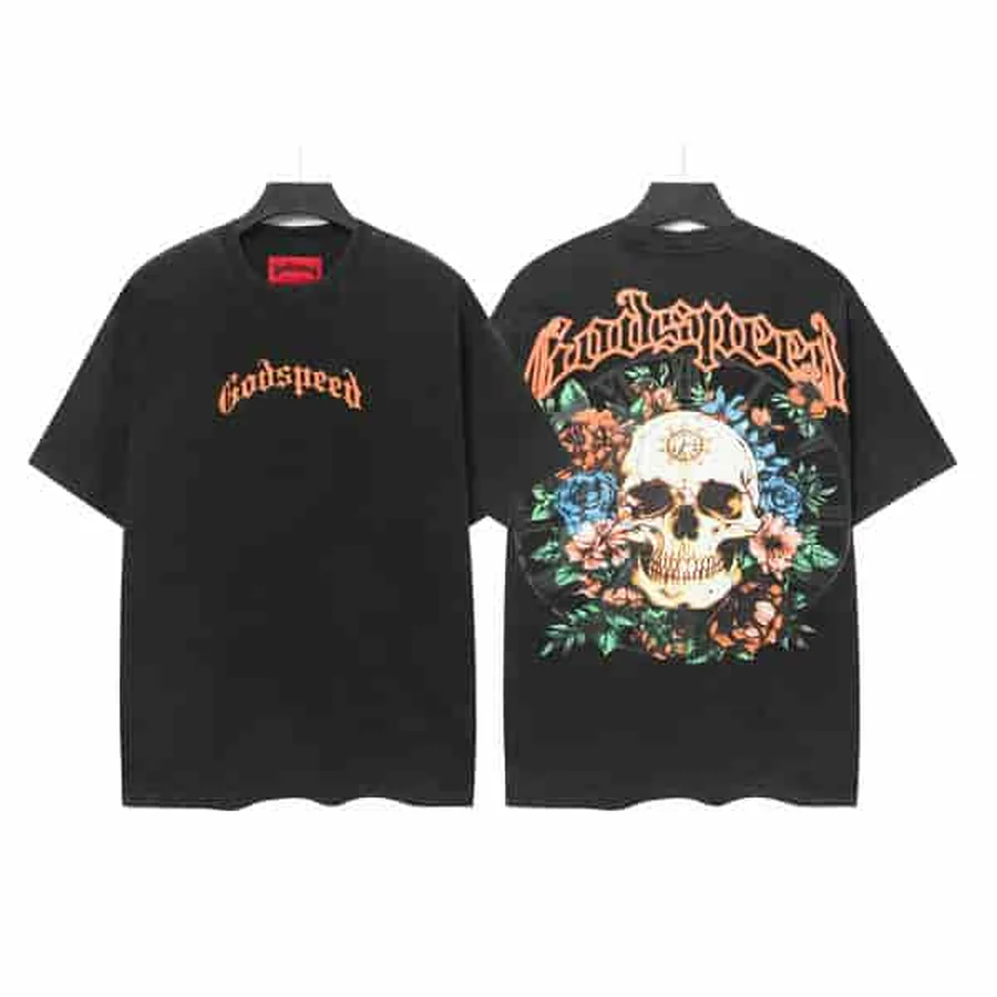 Purple Skull And Car Graphic T-Shirt — Black