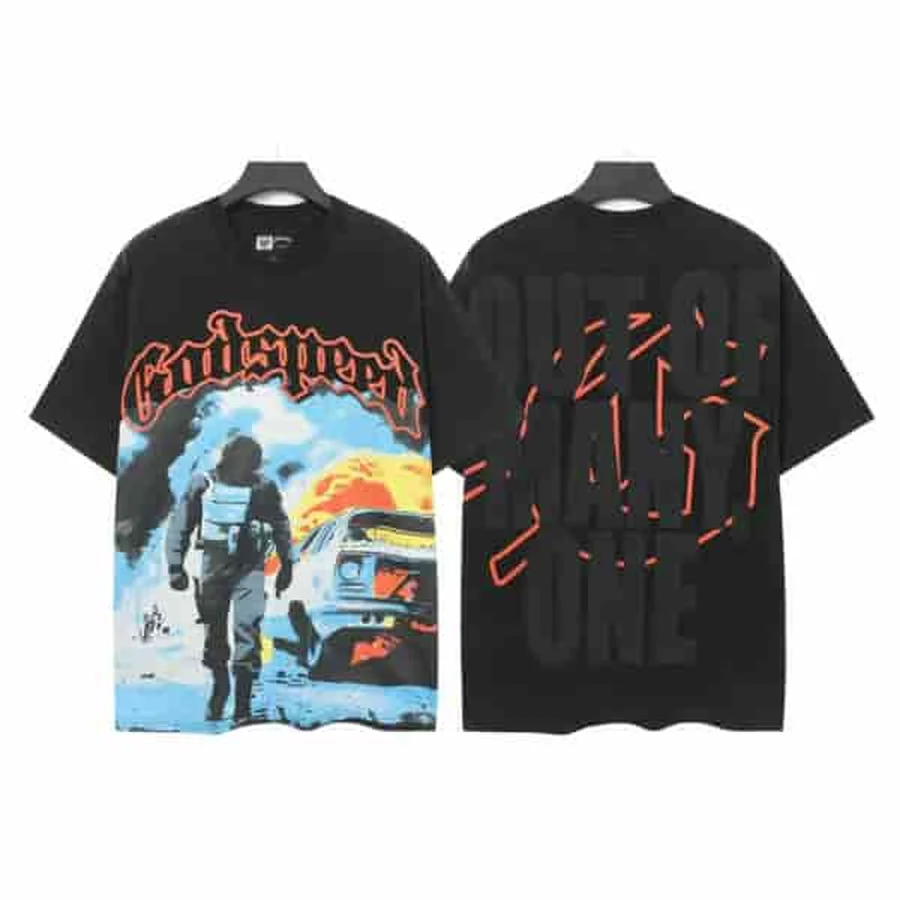 Purple Skull And Car Graphic T-Shirt — Black