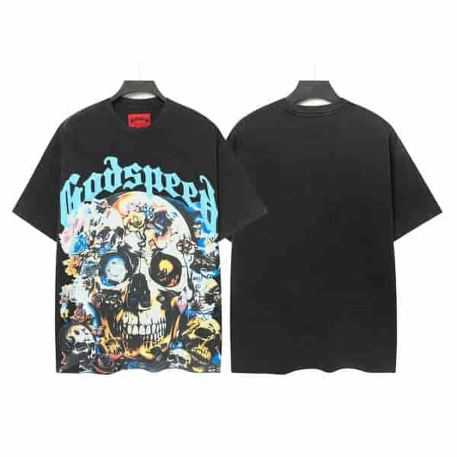 Purple Skull And Car Graphic T-Shirt — Black